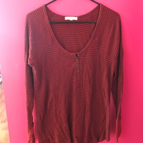 Thermal striped shirt with buttons. - Picture 1 of 4